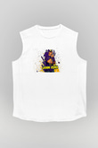 John Cena Baskılı Beyaz Unisex Kolsuz Tişört - Tshirt