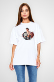 John Cena Baskılı Beyaz Unisex Oversize Tişört - Tshirt