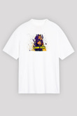 John Cena Baskılı Beyaz Unisex Oversize Tişört - Tshirt