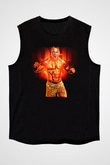 John Cena Baskılı Unisex Siyah Kolsuz Tişört - Tshirt