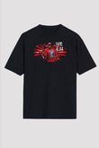 John Cena Baskılı Unisex Siyah Oversize Tişört - Tshirt