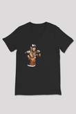 John Cena Baskılı Unisex Siyah V Yaka Tişört - Tshirt