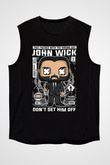 John Wick Baskılı Unisex Siyah Kolsuz Tişört