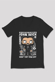 John Wick Baskılı Unisex Siyah V Yaka Tişört