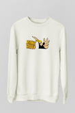 Johnny Bravo Beyaz Unisex Sweatshirt