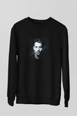 Johnny Depp Baskılı Unisex Siyah Sweatshirt