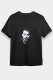Johnny Depp Baskılı Unisex Siyah Tişört