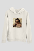 Johnny Depp Unisex Baskılı Beyaz Kapüşonlu Sweatshirt