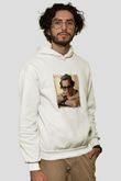 Johnny Depp Unisex Baskılı Beyaz Kapüşonlu Sweatshirt