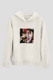 Johnny Depp Unisex Baskılı Beyaz Kapüşonlu Sweatshirt