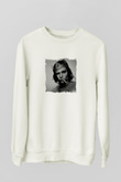 Johnny Depp Unisex Baskılı Beyaz Sweatshirt