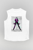Joker Baskılı Unisex Beyaz  Kolsuz Tişört
