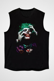 Joker Baskılı Unisex Siyah  Kolsuz Tişört