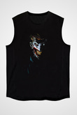 Joker Baskılı Unisex Siyah  Kolsuz Tişört