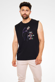 Joker Baskılı Unisex Siyah  Kolsuz Tişört