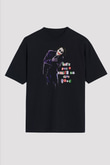 Joker Baskılı Unisex Siyah Tişört