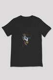 Joker Baskılı Unisex Siyah  V Yaka Tişört