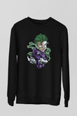 Joker Riding Rocket Baskılı Unisex Siyah Sweatshirt