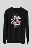 Joker Rockstar Baskılı Unisex Siyah Sweatshirt