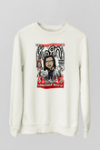 Jonathan Davis KoRn  Baskılı Unisex Beyaz Sweatshirt