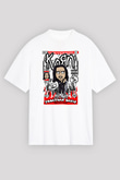 Jonathan Davis KoRn  Baskılı Unisex Beyaz Oversize Tişört