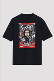 Jonathan Davis KoRn Baskılı Unisex Siyah Oversize Tişört