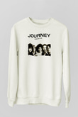 Journey Baskılı Beyaz Unisex Sweatshirt