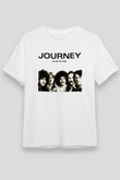 Journey Baskılı Unisex Beyaz Tişört - Tshirt