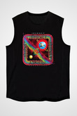 Journey Baskılı Unisex Siyah Kolsuz Tişört - Tshirt
