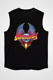 Journey Baskılı Unisex Siyah Kolsuz Tişört - Tshirt