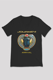 Journey Baskılı Unisex Siyah V Yaka Tişört - Tshirt