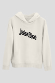 Judas Priest Beyaz Unisex Kapşonlu Sweatshirt