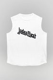 Judas Priest Beyaz Unisex Kolsuz Tişört
