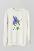 Judo Beyaz Unisex Sweatshirt