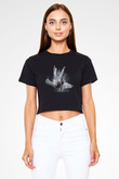 Judo Siyah Crop Top Tişört
