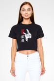 Judo Siyah Crop Top Tişört