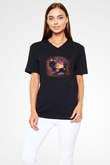 Judo Siyah Unisex V Yaka Tişört T-Shirt