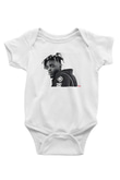 Juice Wrld Baskılı Beyaz Unisex Bebek Body - Zıbın
