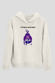 Juice Wrld Baskılı Beyaz Unisex Kapüşonlu Sweatshirt