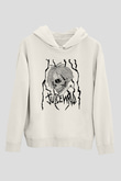 Juice Wrld Baskılı Beyaz Unisex Kapüşonlu Sweatshirt