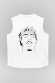 Juice Wrld Baskılı Beyaz Unisex Kolsuz Tişört - Tshirt