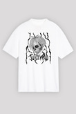 Juice Wrld Baskılı Beyaz Unisex Oversize Tişört - Tshirt