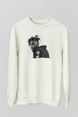 Juice Wrld Baskılı Beyaz Unisex Sweatshirt