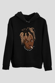 Juice Wrld Baskılı Unisex Siyah Hoodie