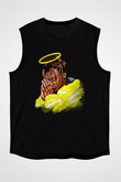 Juice Wrld Baskılı Unisex Siyah Kolsuz Tişört - Tshirt