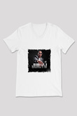 Juicy J Baskılı Beyaz V Yaka Unisex Tişört