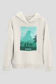 Jumanji Baskılı Beyaz Unisex Hoodie