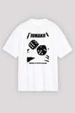 Jumanji Baskılı Beyaz Unisex Oversize Tişört - Tshirt