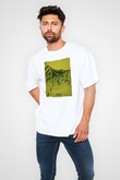 Jumanji Baskılı Beyaz Unisex Oversize Tişört - Tshirt