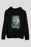 Jumanji Baskılı Unisex Siyah Hoodie